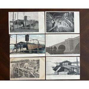 1895 - 1910 Bridge Collapse East Hartford Connecticut Postcards RPPC Flood Fire